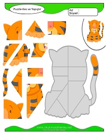Puzzle Kes Yapıştır Çalışma Sayfaları